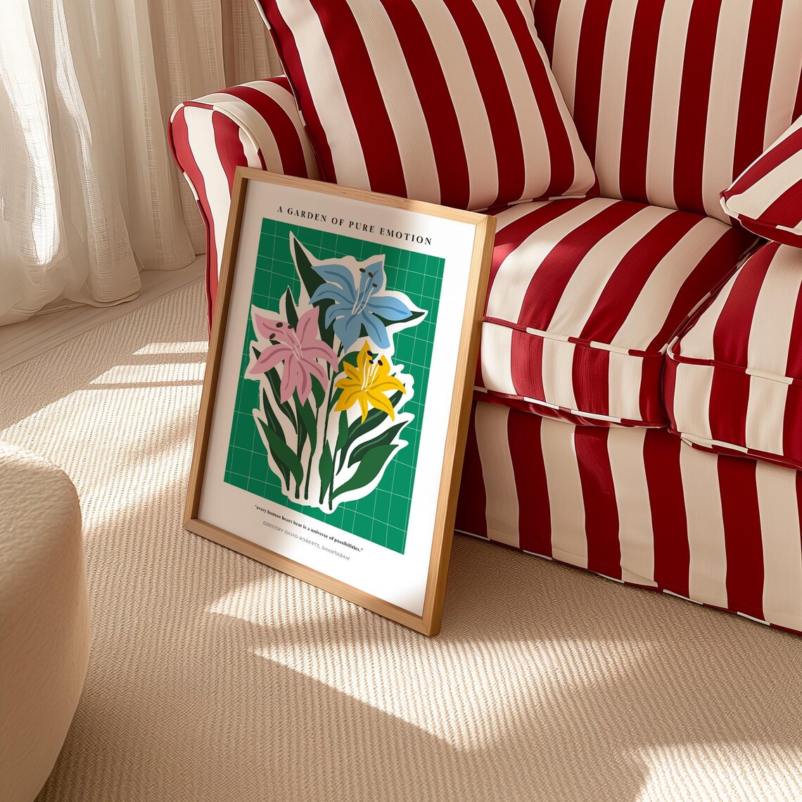 A Garden of Pure Emotion Lily Quote Colorful Flower Botanical Poster - Image 3