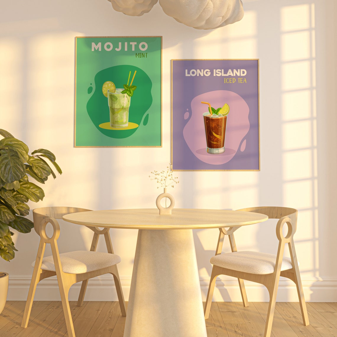 Long Island Iced Tea Purple Retro Cocktail Bar Sign Wall Art - Image 3
