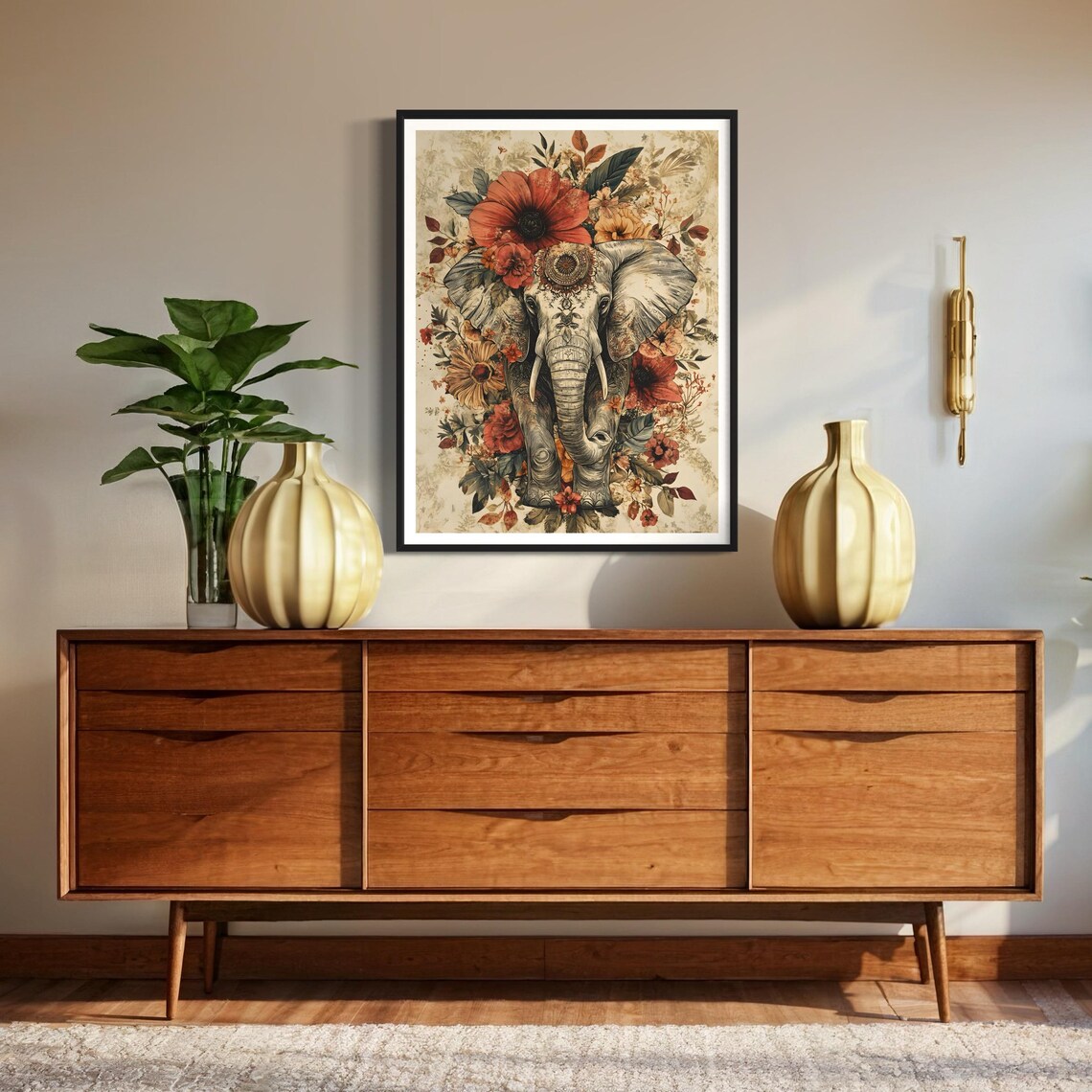 Mandala Elephant Boho Spiritual Art Print, Safari Theme - Image 4