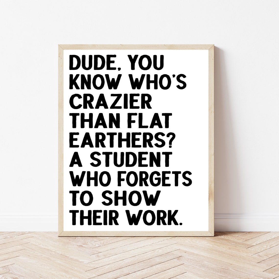 High School Math Poster Funny Classroom Sign Science Teacher Gift Algebra Neutral Decor Geometry Middle Wall Art