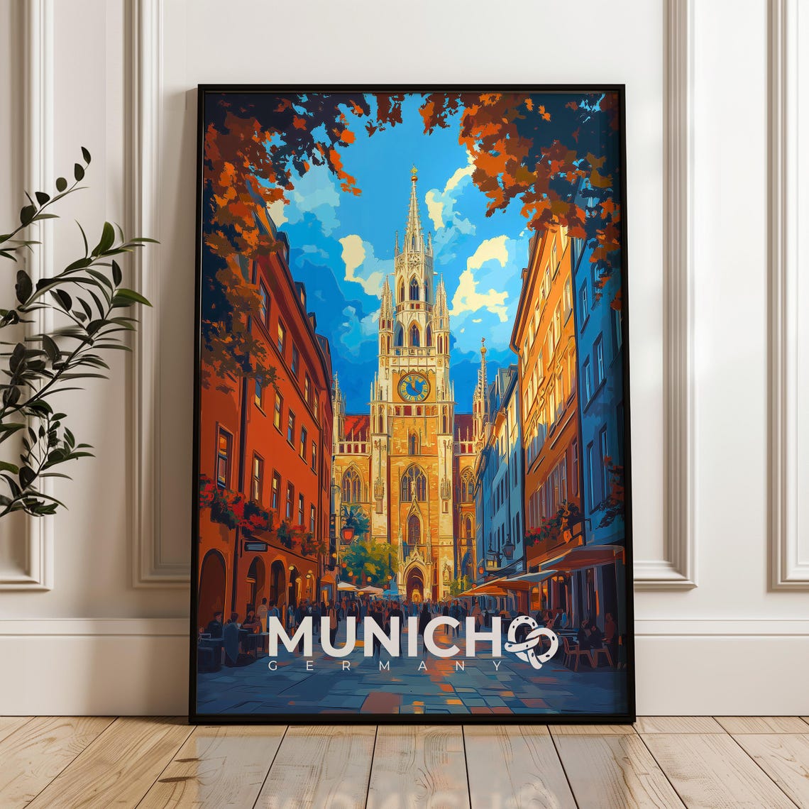 Munich Travel Poster, Oktoberfest Bavaria Illustration