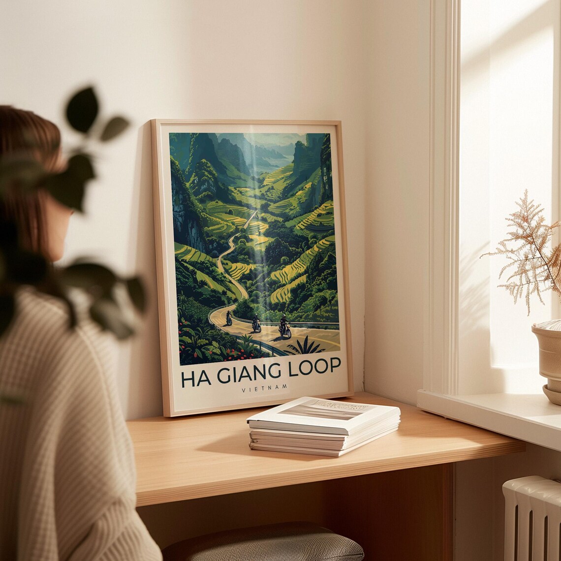 Ha Giang Loop Illustration Home Office Wall Art Print - Image 2