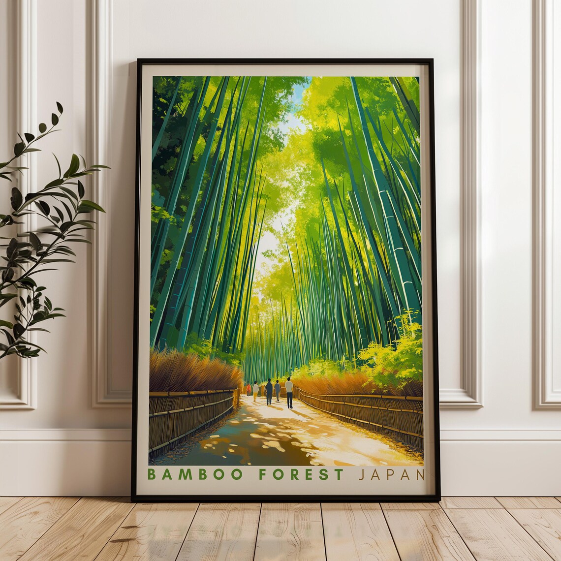 Kyoto Bamboo Forest Travel Poster, Arashiyama Japan