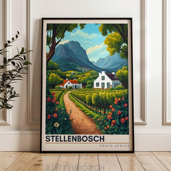 Stellenbosch Travel Poster, South Africa