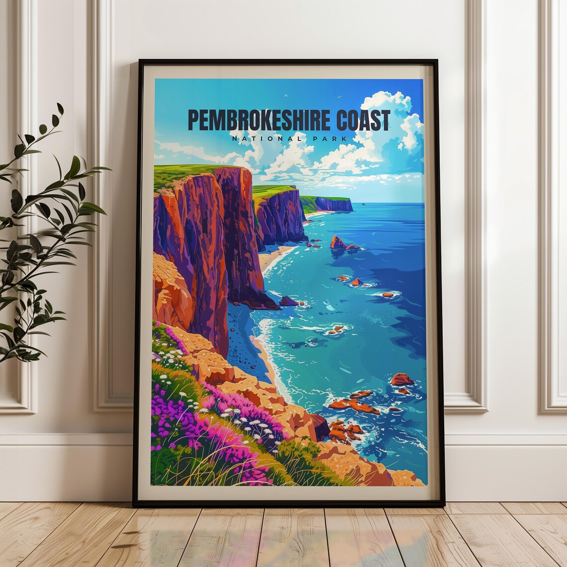 Pembrokeshire Coast Travel Poster, Wales National Park
