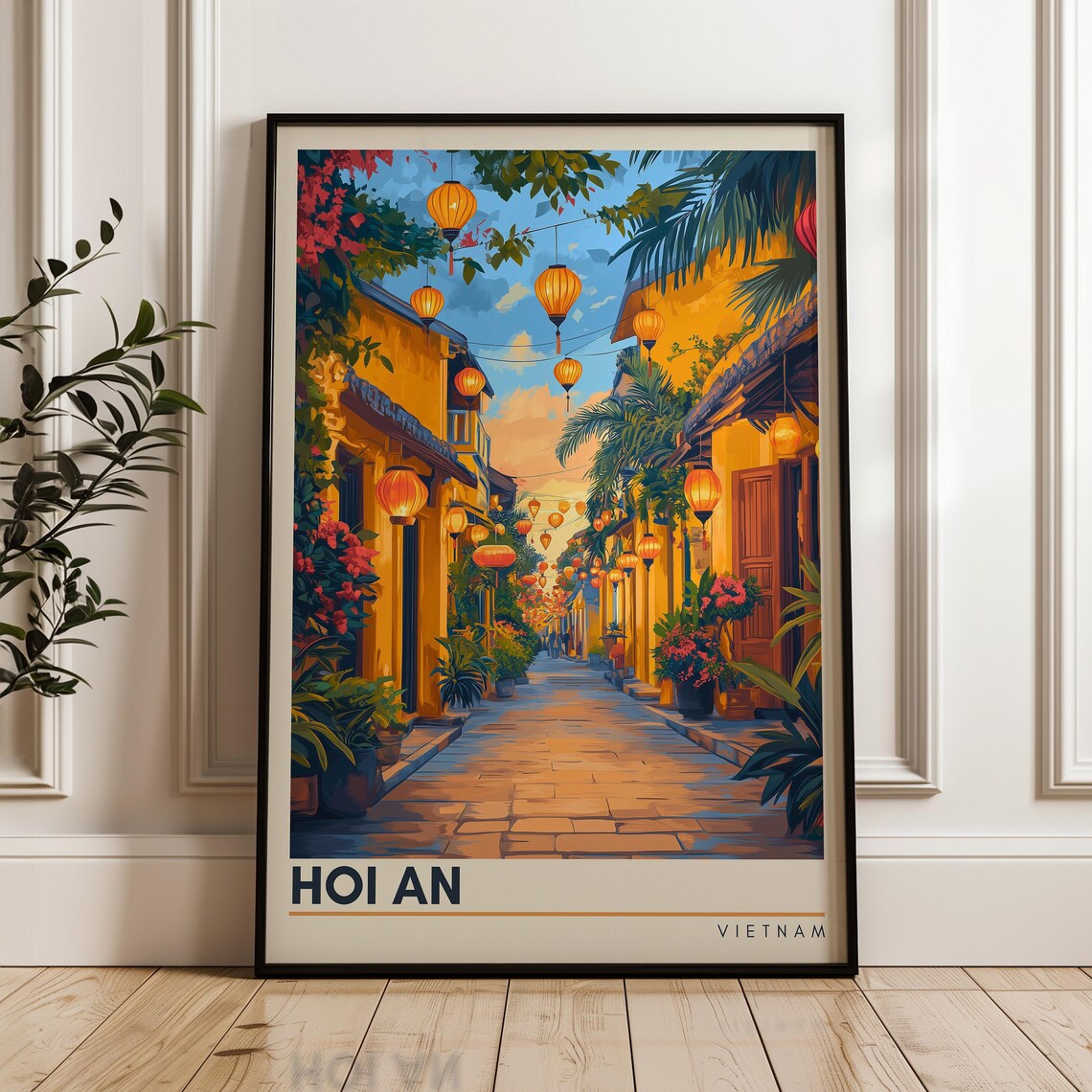 Hoi An Travel Poster, Vietnam Ancient Town Art Print