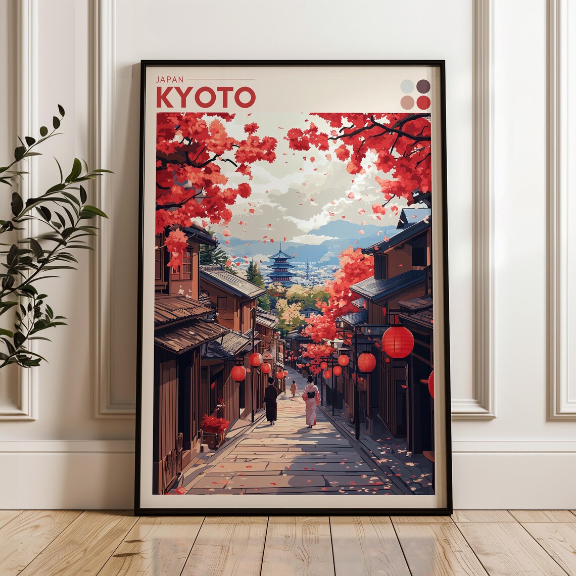 Kyoto Travel Poster, Japan Wall Art Print