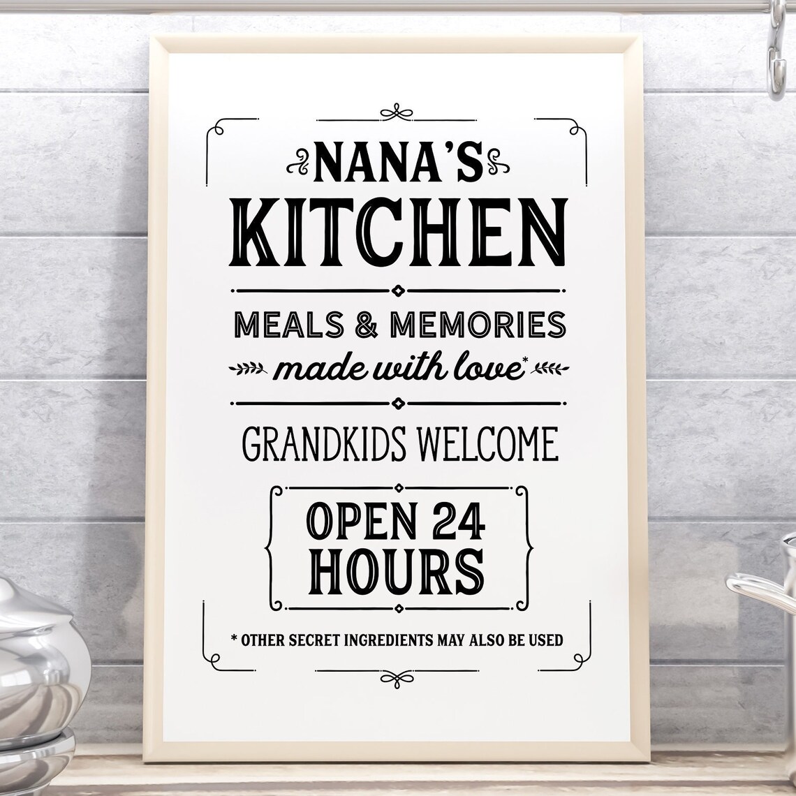 Nana's Kitchen Meals and Memories Made with Love Farmhouse Poster