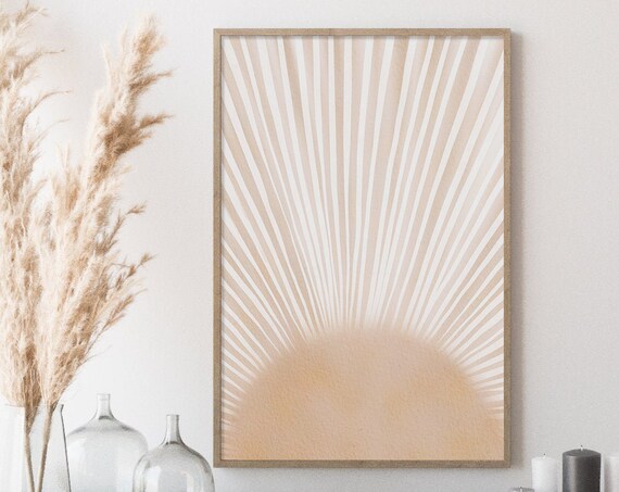 Sunrise Abstract Watercolor Art Print, Minimalist