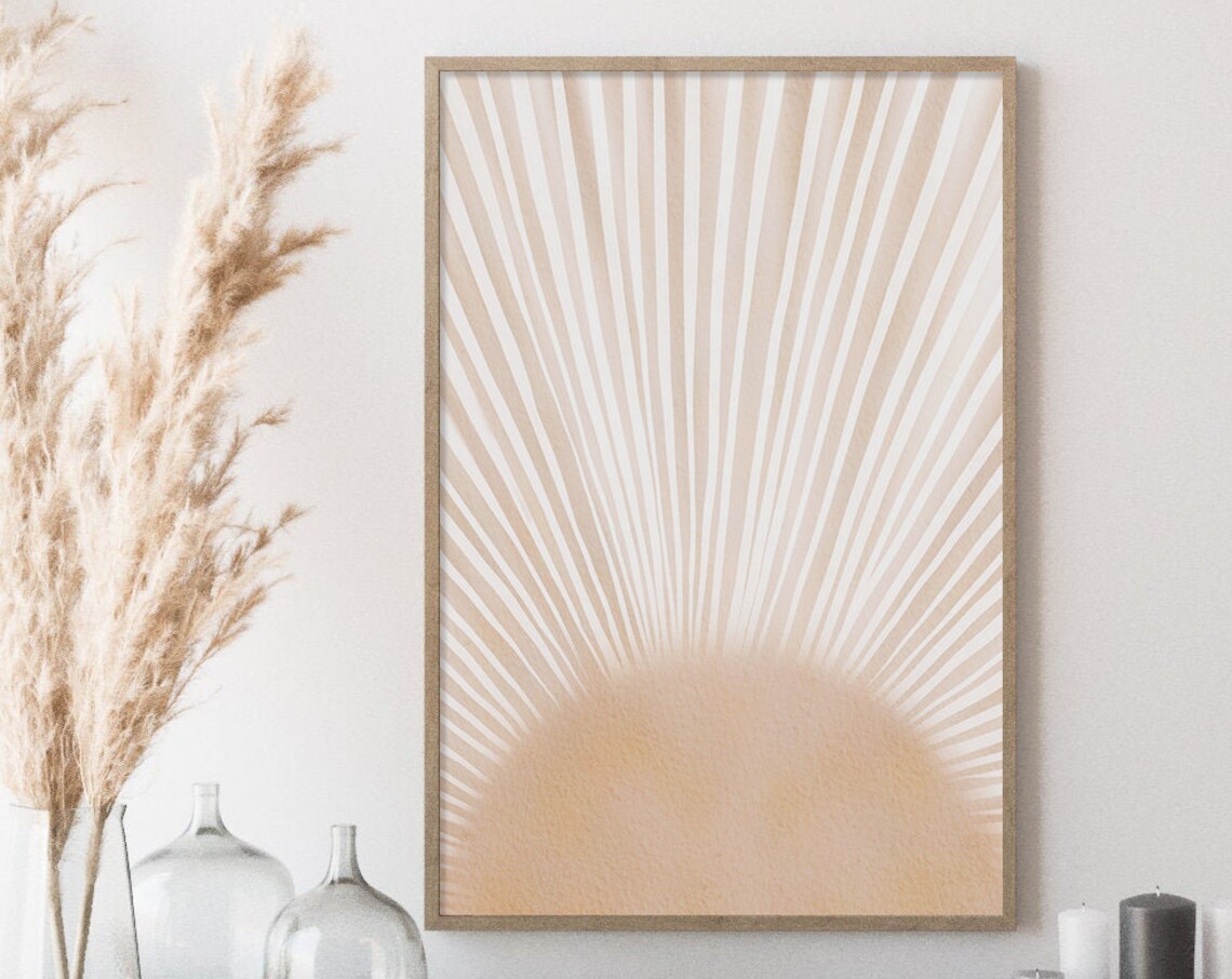 Sunrise Abstract Watercolor Art Print, Minimalist