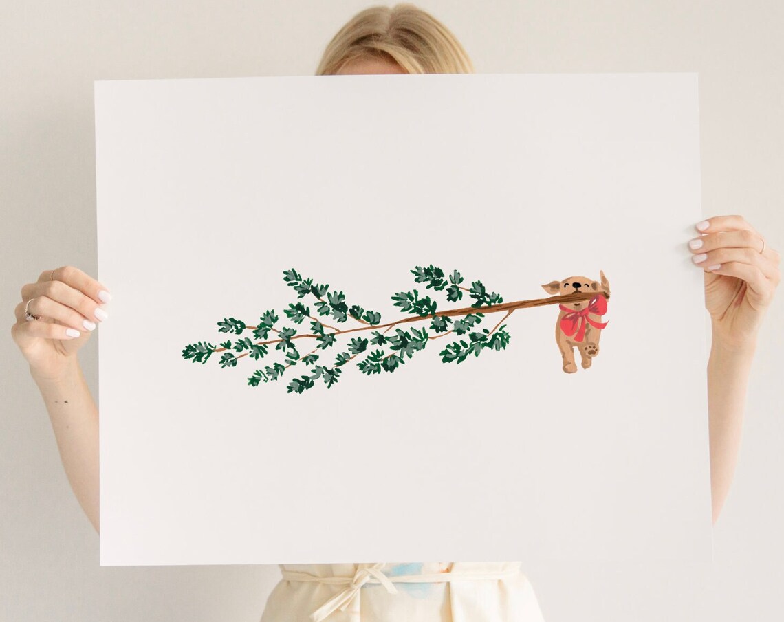 Furry Helper II Holiday Christmas Art Print - Image 4