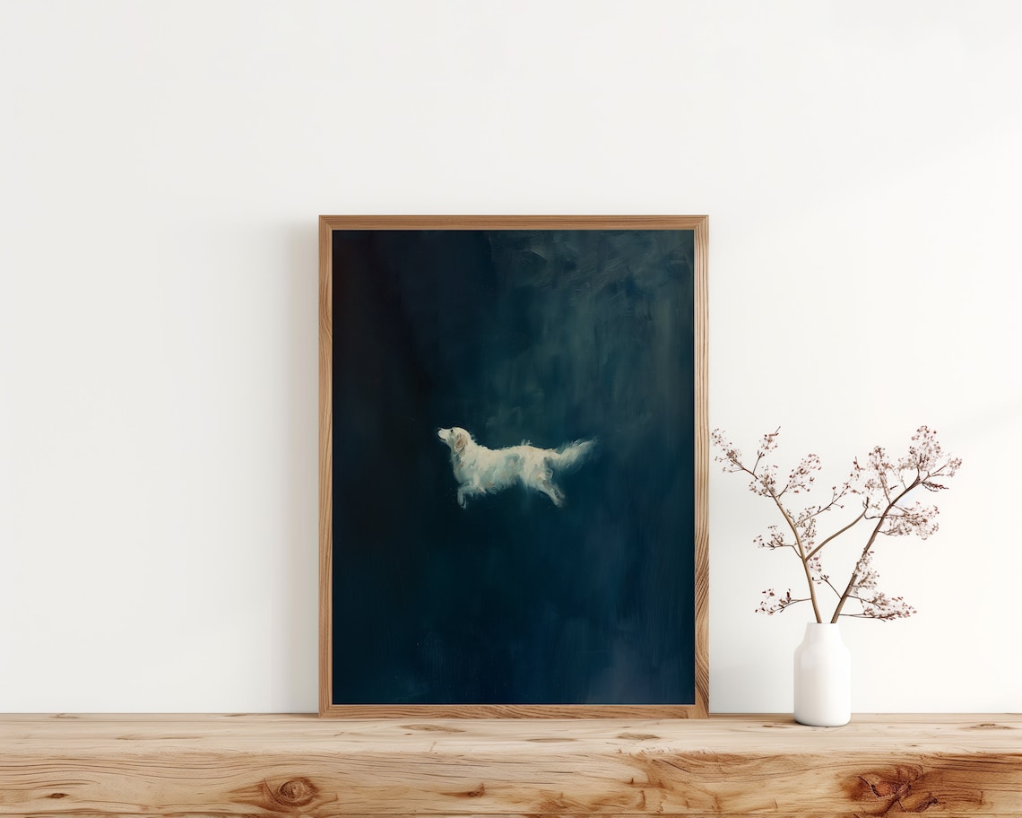 Vintage Golden Retriever Abstract Dog Art Print - Image 2