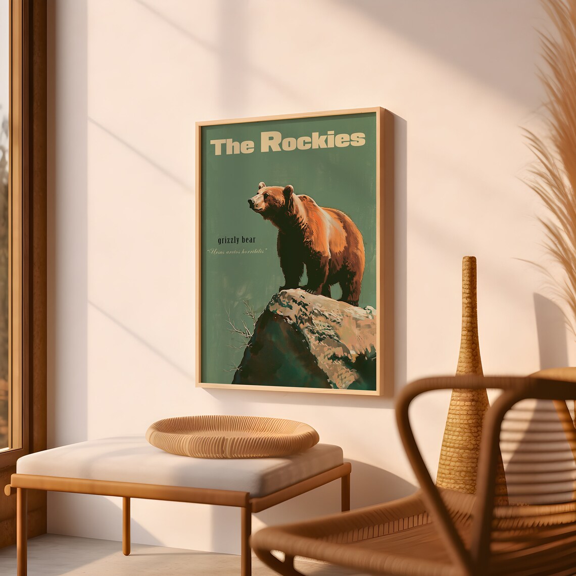 Vintage Grizzly Bear Travel Poster, Rocky Mountains - Image 4