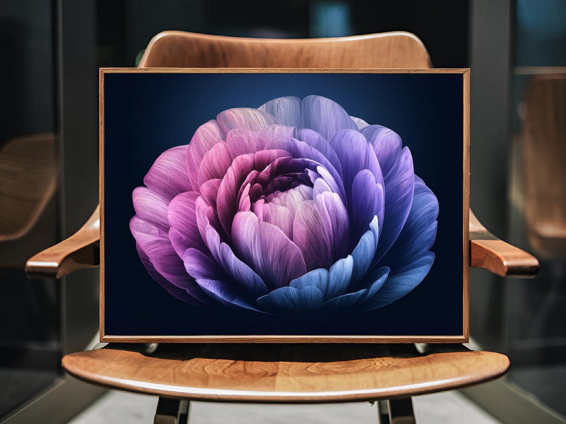 Rose Bloom Gradient Petals On Dark Background Floral Nature Poster - Image 3
