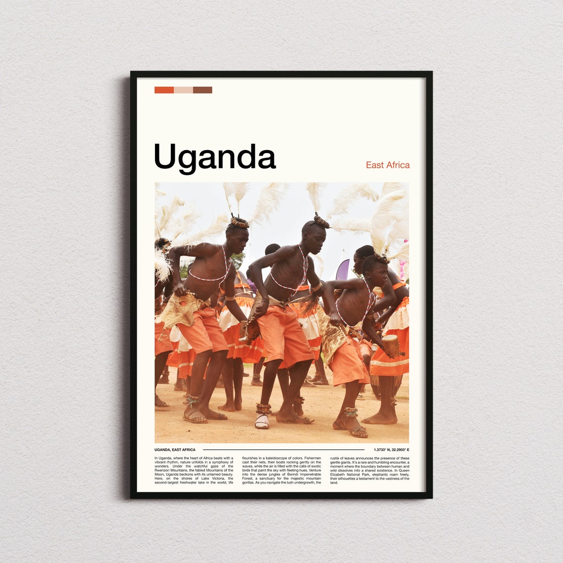 Uganda East Africa Traditional Dance Cultural Heritage Poster