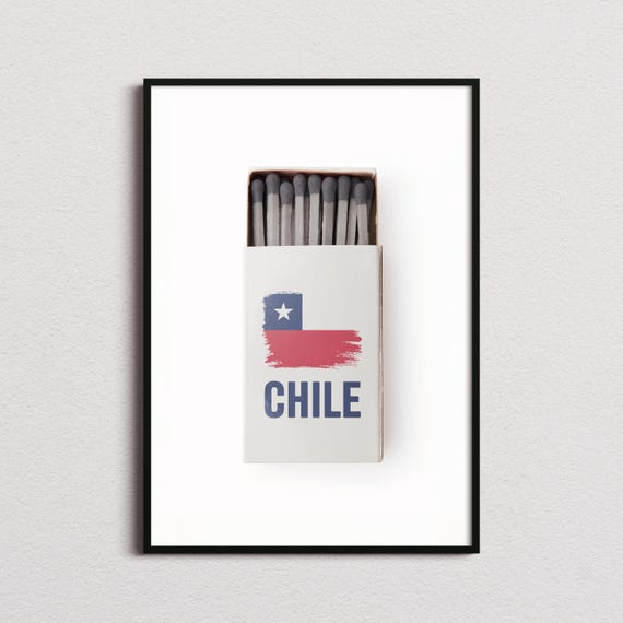 Chile Matchbox Print Chile Print Chile Poster Chile Wall Art Chile Art Print Chile Gifts