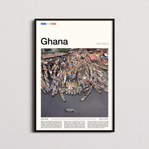 Ghana Accra Fishing Boats Crowded Harbor Aerial Photography Poster