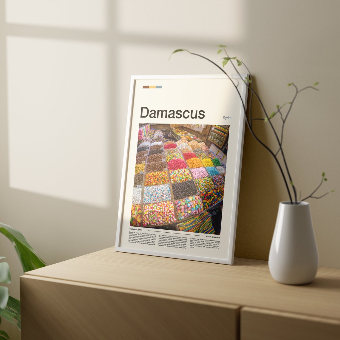 Damascus Syria Spice Market Colorful Souk Candy Stalls Poster - Image 3