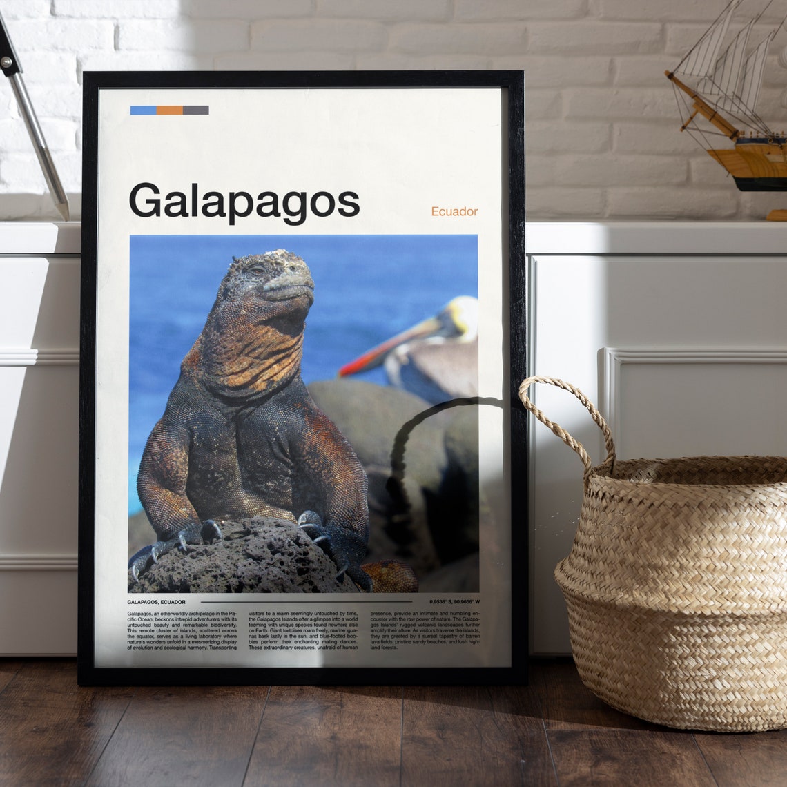 Galapagos Ecuador Marine Iguana Wildlife Nature Photography Poster - Image 4