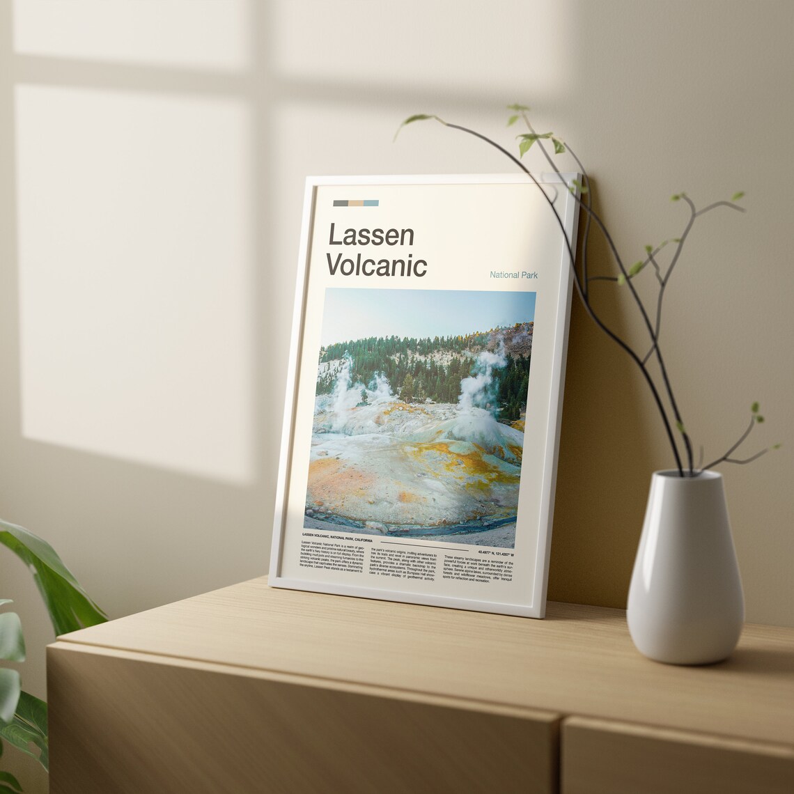 Lassen Volcanic California National Park Steaming Fumaroles Photo Poster - Image 2