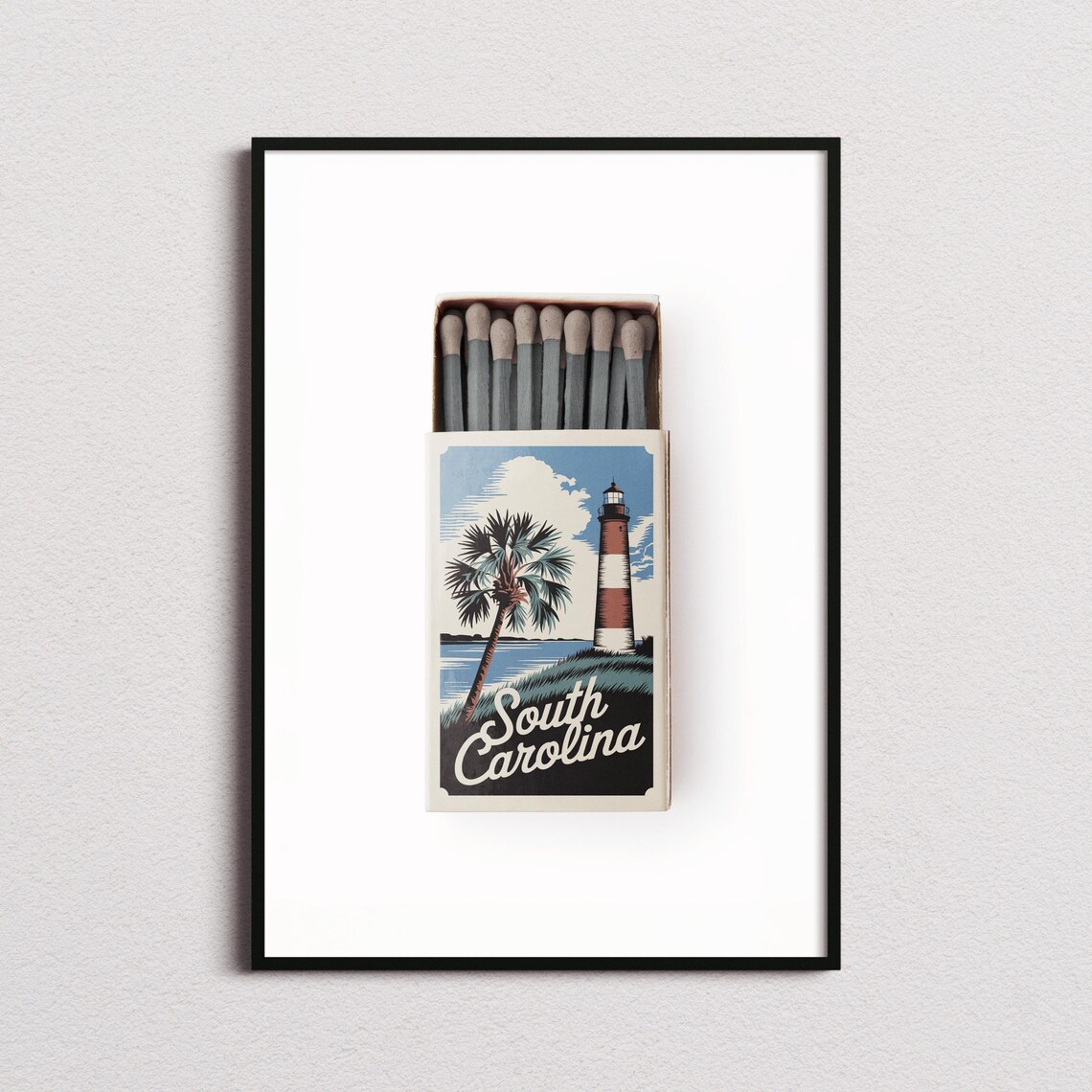 South Carolina Matchbox Print South Carolina Print South Carolina Poster South Carolina Wall Art South Carolina Art Print