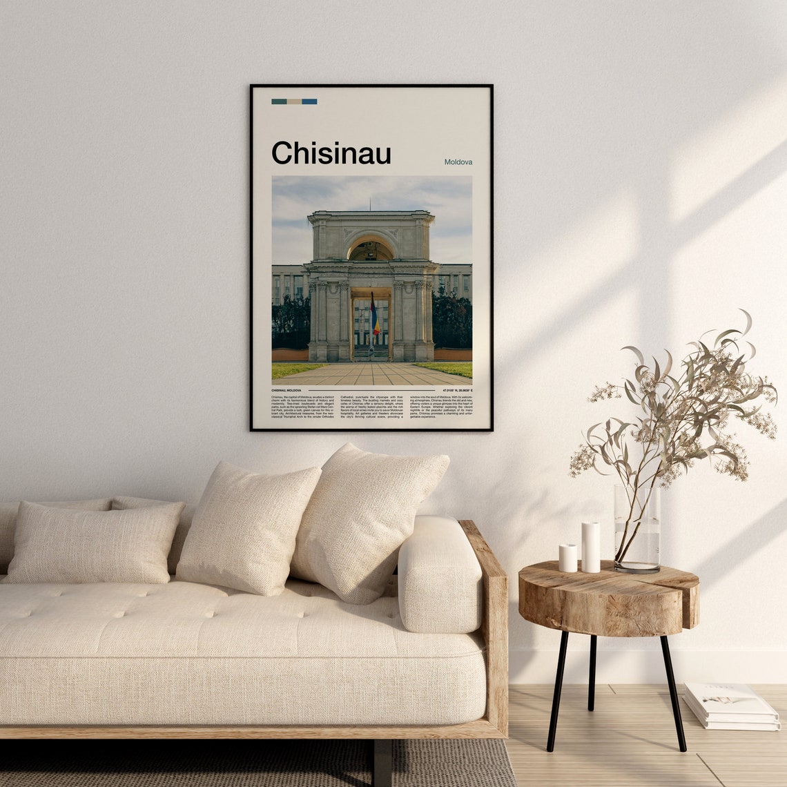 Chisinau Moldova Triumphal Arch City Flag Landmark Travel Poster - Image 3