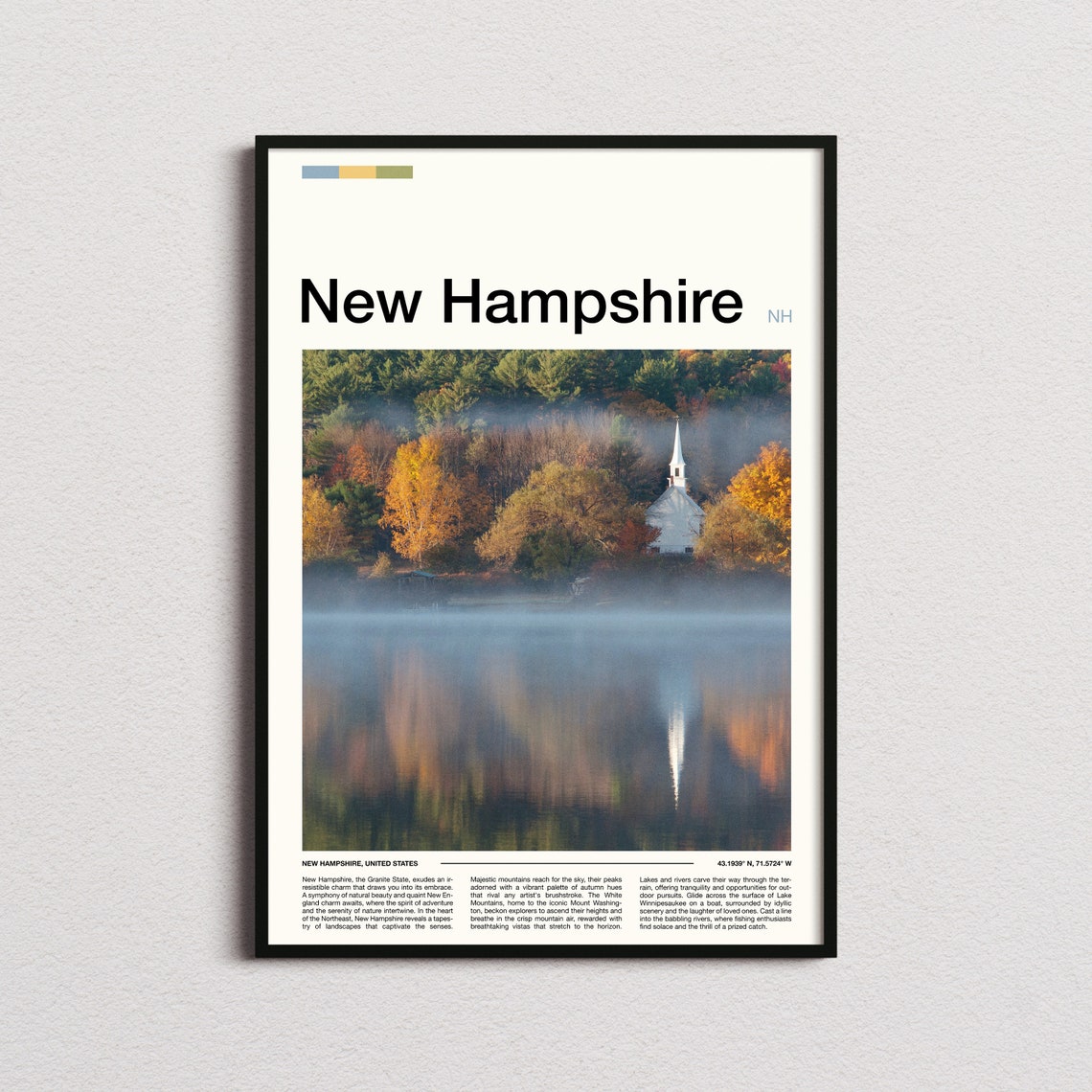 New Hampshire Print New Hampshire Poster New Hampshire Wall Art New Hampshire Art Print New Hampshire Photo