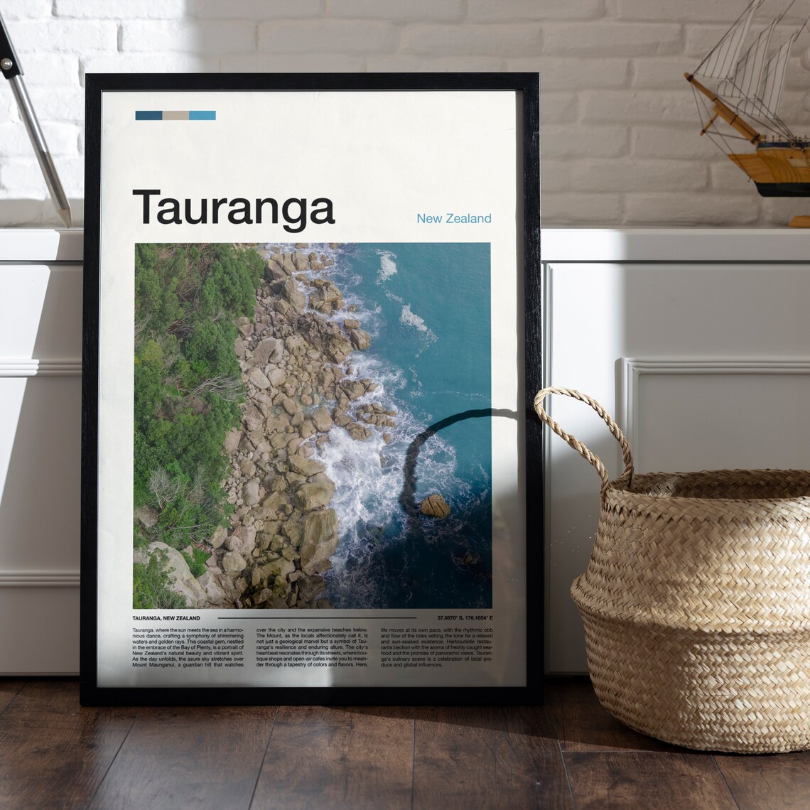Tauranga New Zealand Rugged Shoreline Ocean Waves Photo Poster - Image 5