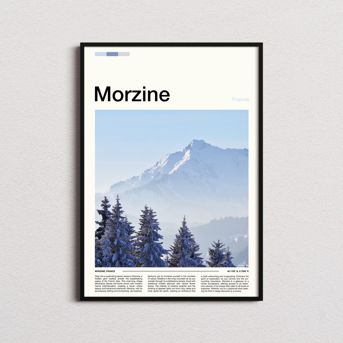 Morzine France Gleaming Snow Peak Above Frosted Fir Trees Poster