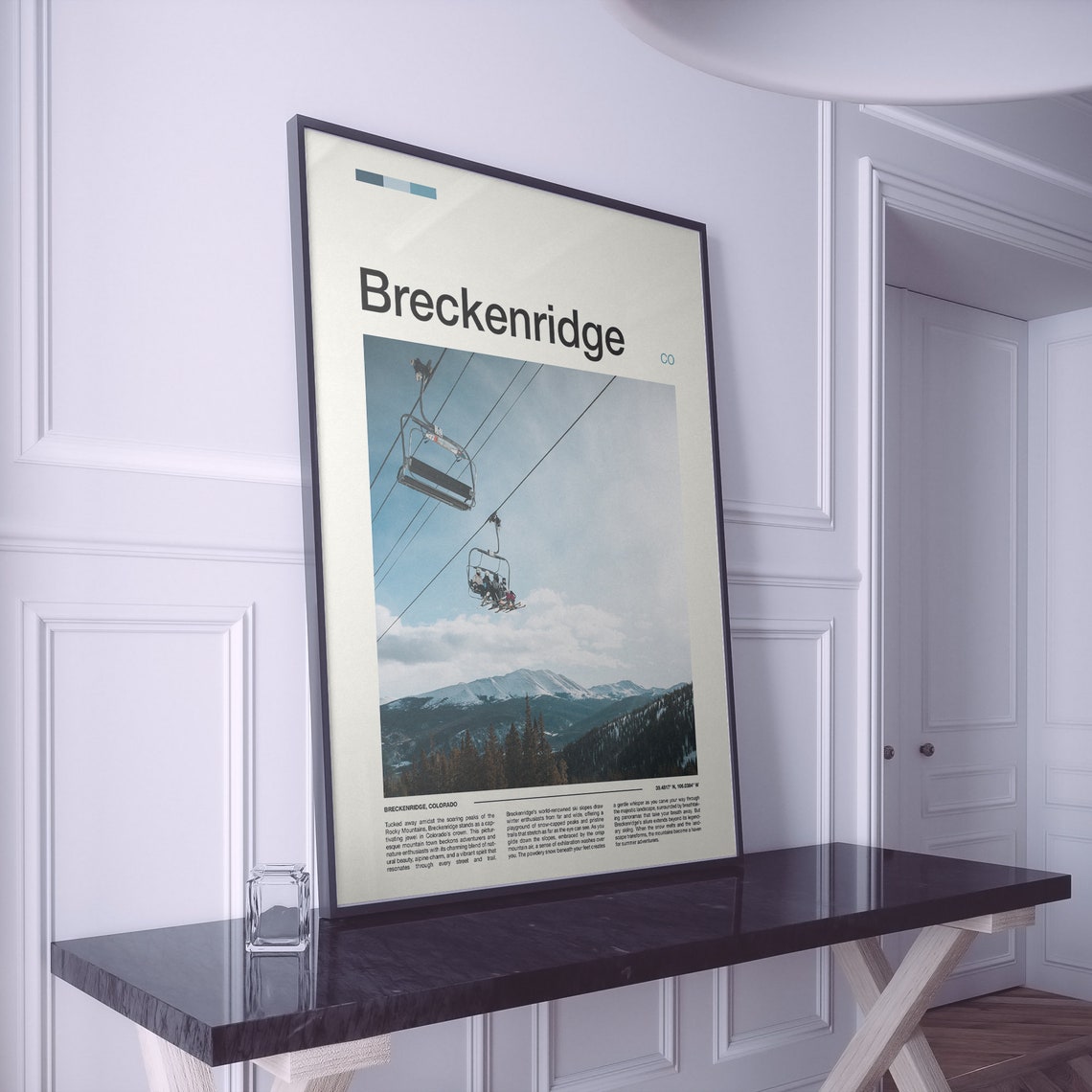 Breckenridge Colorado Chairlift Ski Resort Winter Scene Poster - Image 2
