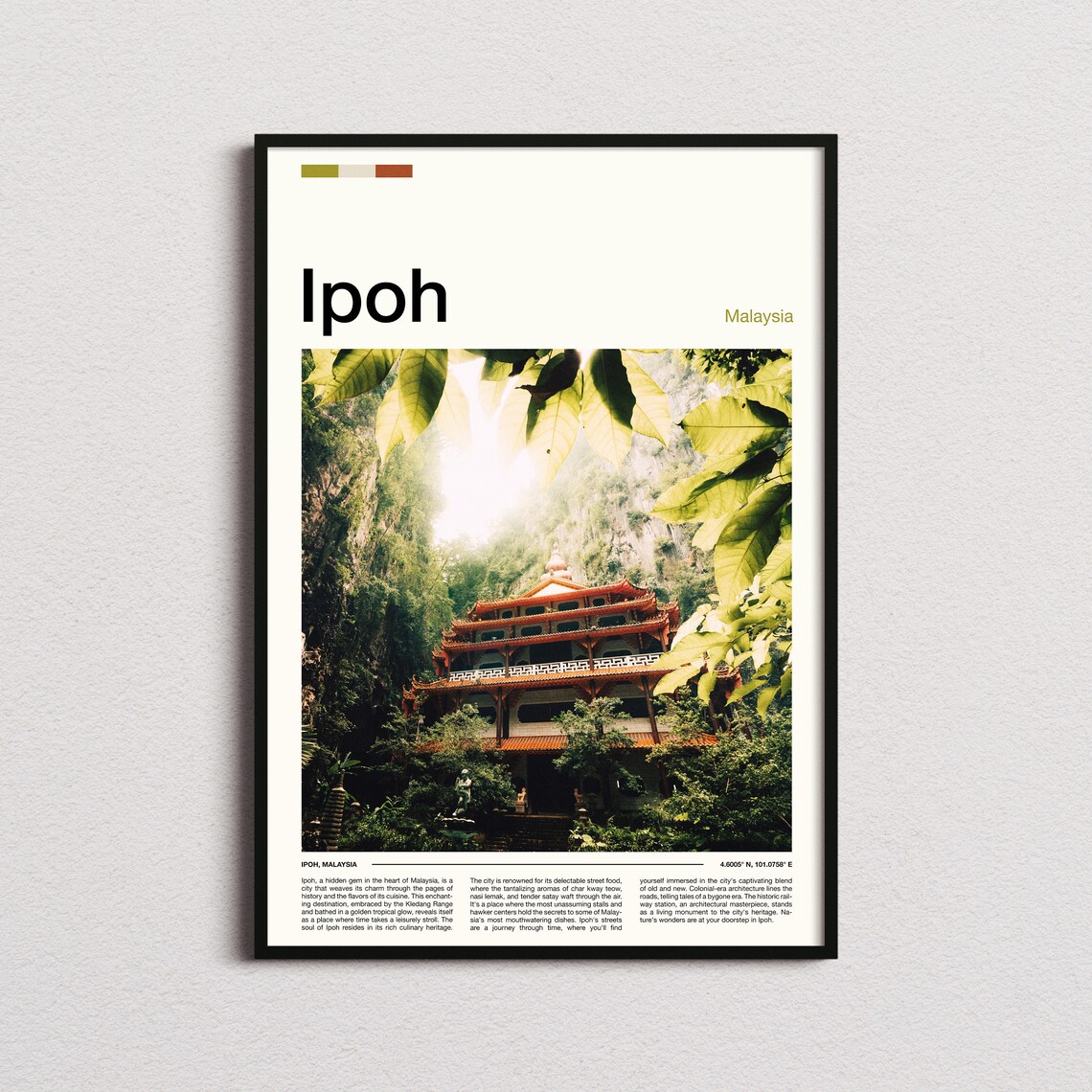 Ipoh Malaysia Chinese Temple Lush Jungle Foliage Heritage Poster