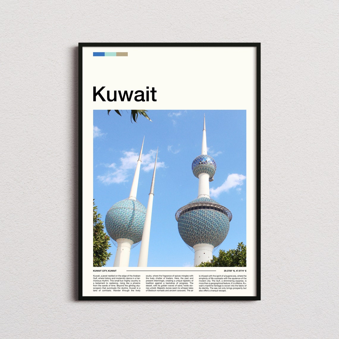 Kuwait Print Kuwait Poster Kuwait Wall Art Kuwait Art Print Kuwait Photo Travel Poster Traveler Gift Travel Gifts