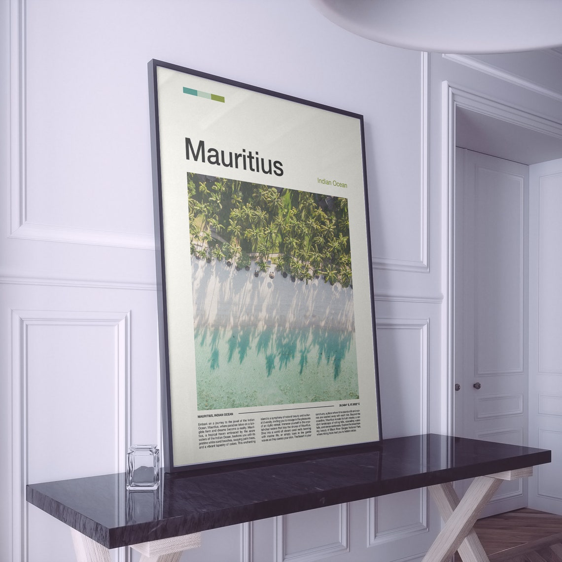Mauritius Indian Ocean Aerial Palm Beach Turquoise Water Poster - Image 2