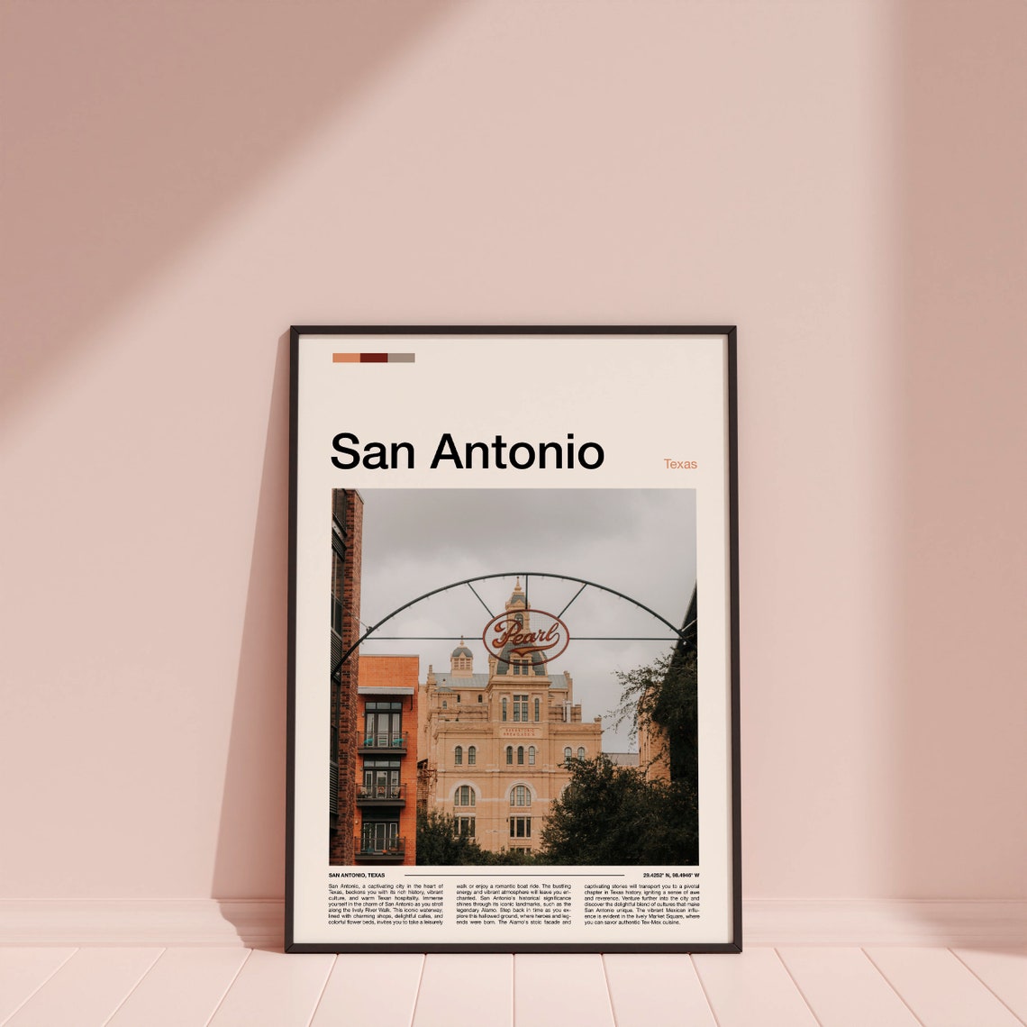 San Antonio Texas Pearl District Historic Brewery Landmark City Poster - Image 3