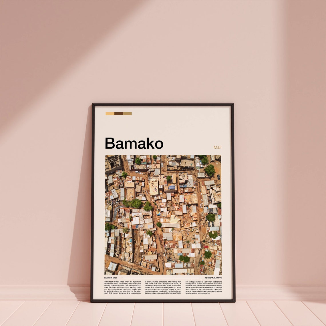 Bamako Mali Aerial African City Skyline View Photography Poster - Image 4