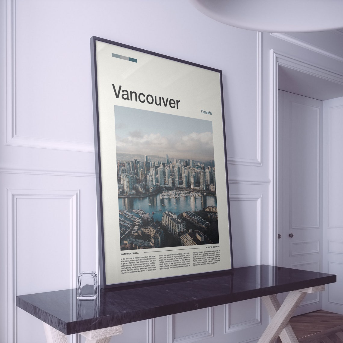 Vancouver Canada Downtown Skyline Harbor Marina Aerial Poster - Image 2