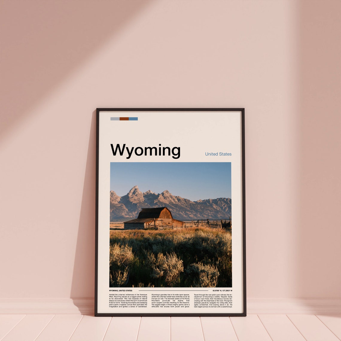Wyoming Grand Teton Barn Rustic Ranch American West Views Poster - Image 4