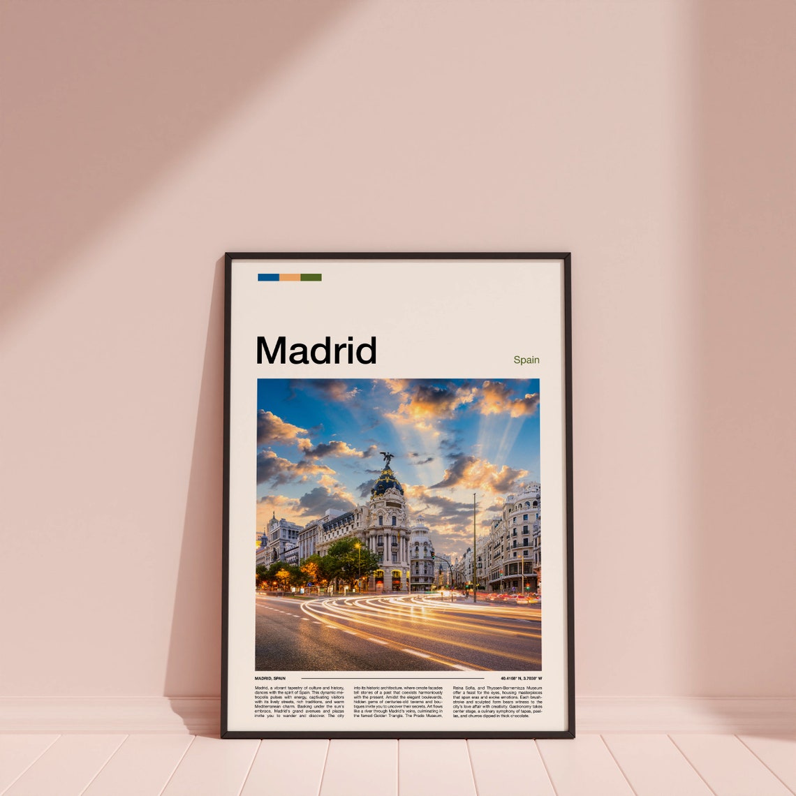 Madrid Spain Metropolis Building Gran Via Light Trails Poster - Image 4