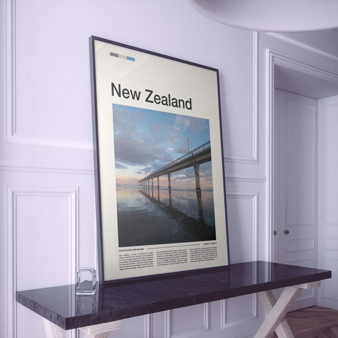 New Zealand Christchurch New Brighton Pier Sunset Photography Poster - Image 2