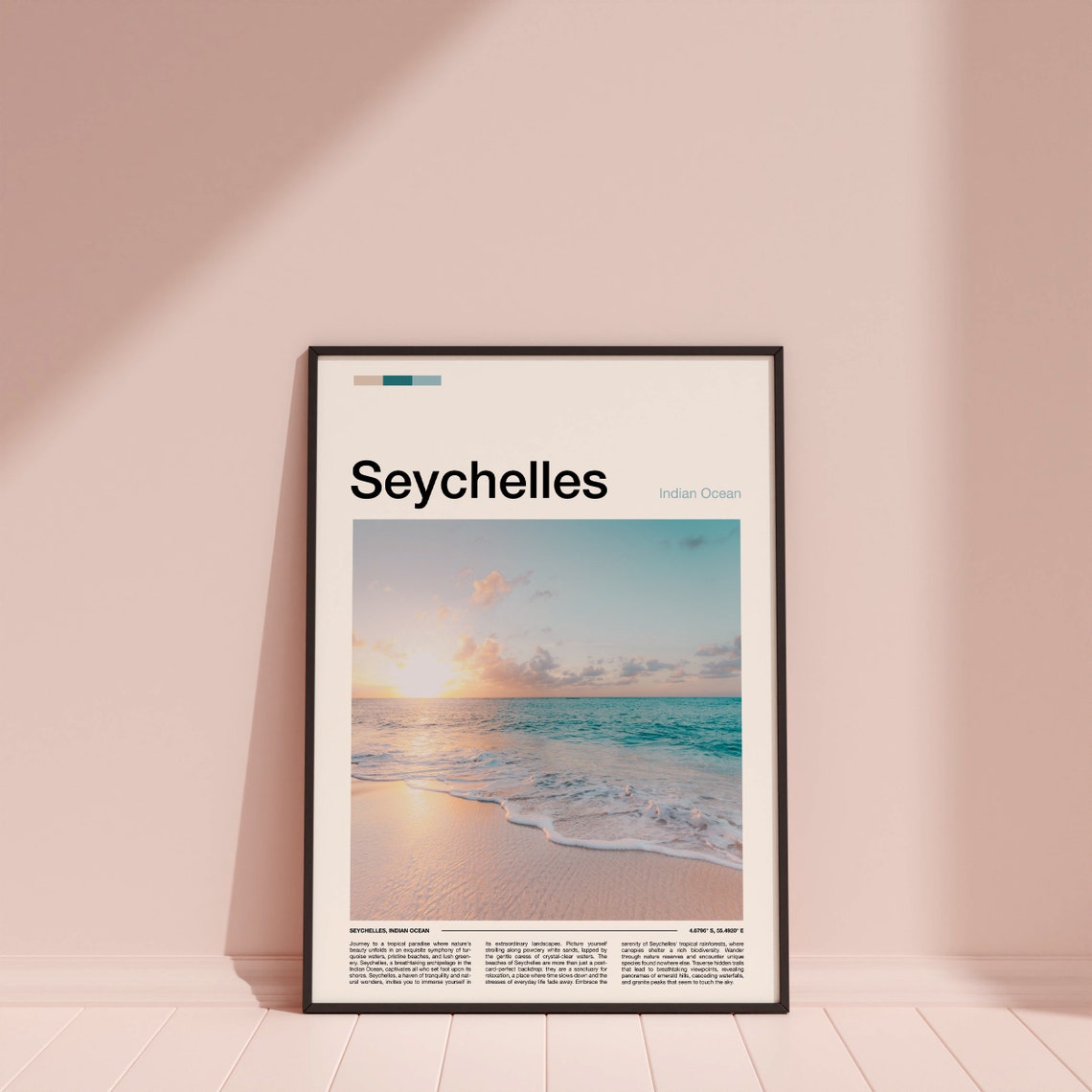 Seychelles Indian Ocean Sunset Beach Tropical Paradise Poster - Image 4
