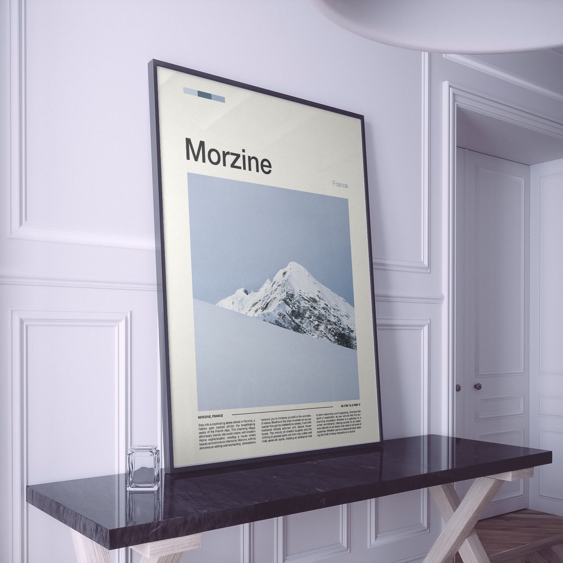 Morzine France Minimal Lone Snowy Summit Pale Winter Sky Poster - Image 2