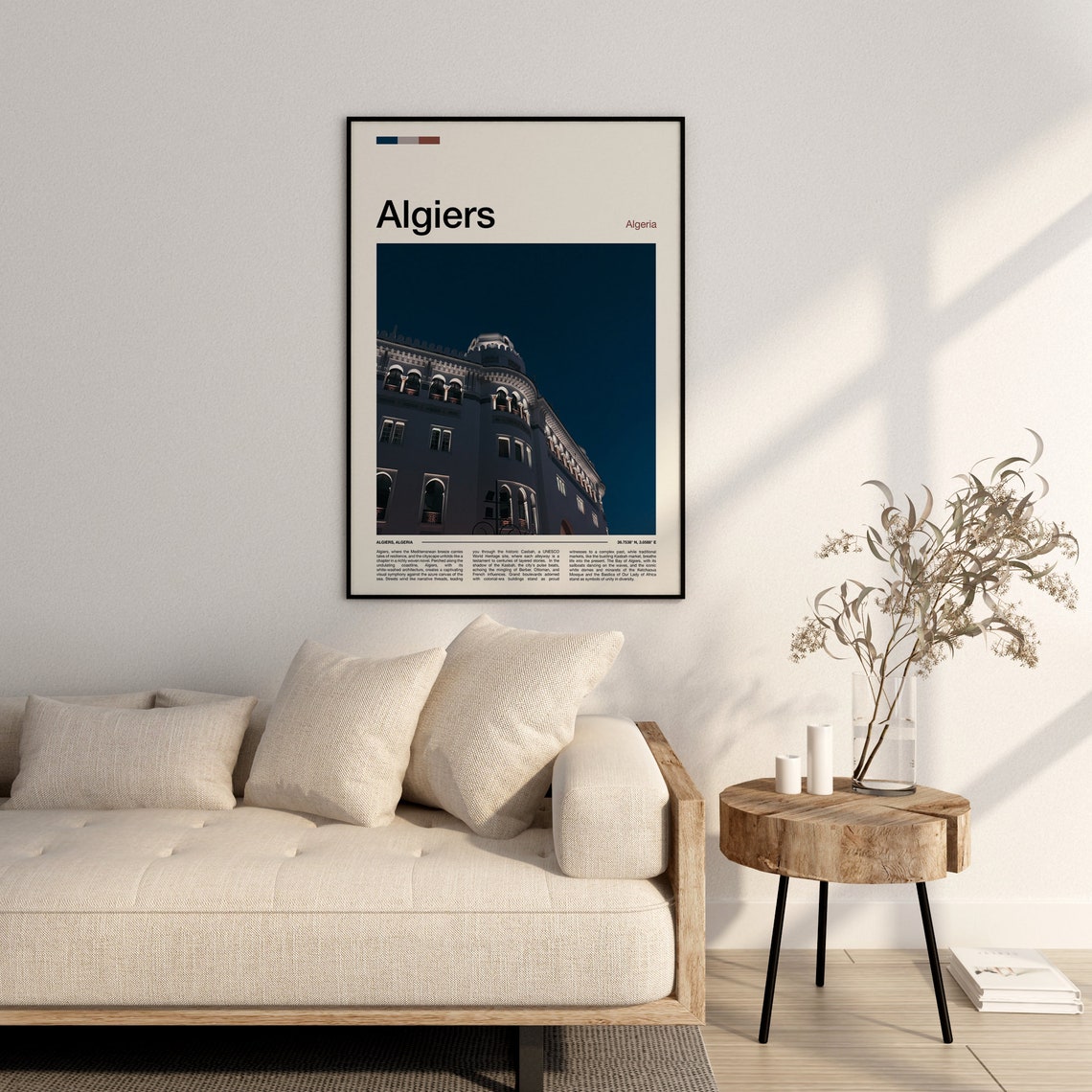Algiers Algeria Historic Building Night Illuminated Photography Poster - Image 3