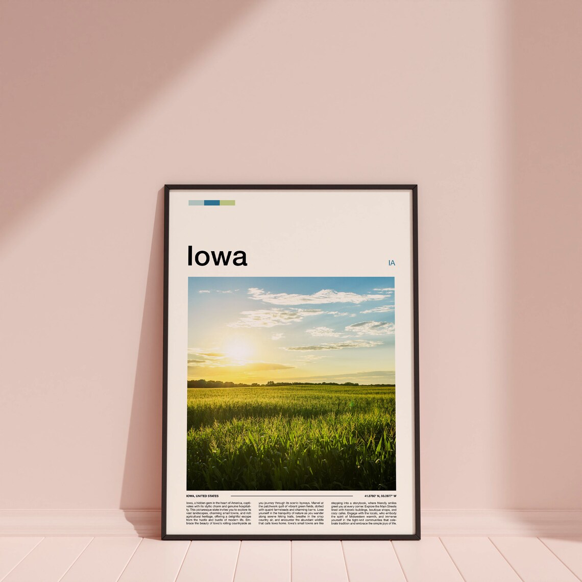 Iowa Golden Cornfield Sunset Heartland Farmland Rural Scenery Poster - Image 3
