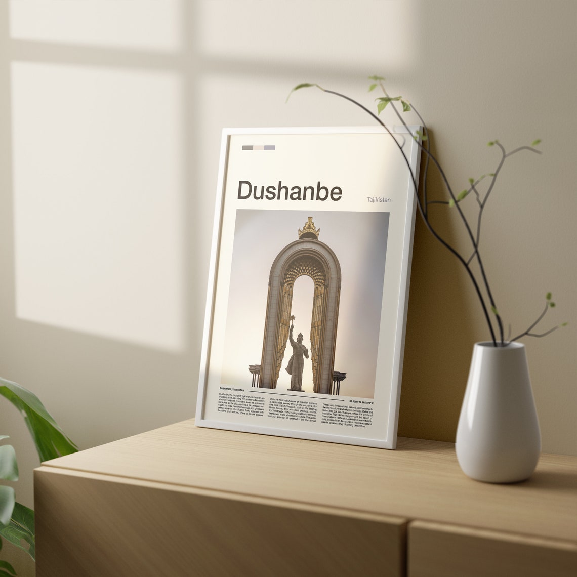 Dushanbe Tajikistan Ismoil Somoni Arch Monument Travel Poster - Image 2