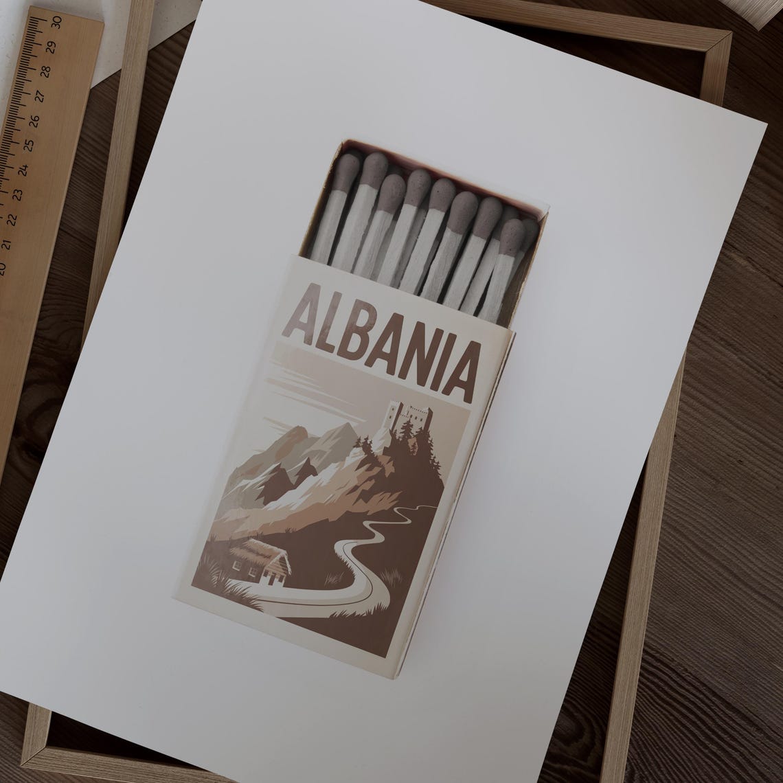 Albania Matchbox Print Albania Print Albania Poster Albania Wall Art Albania Art Print Albania Gifts - Image 2