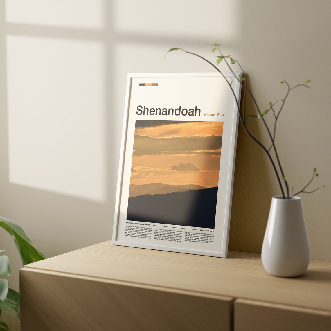 Shenandoah National Park Dramatic Golden Cloud Sunset Photo Poster - Image 2