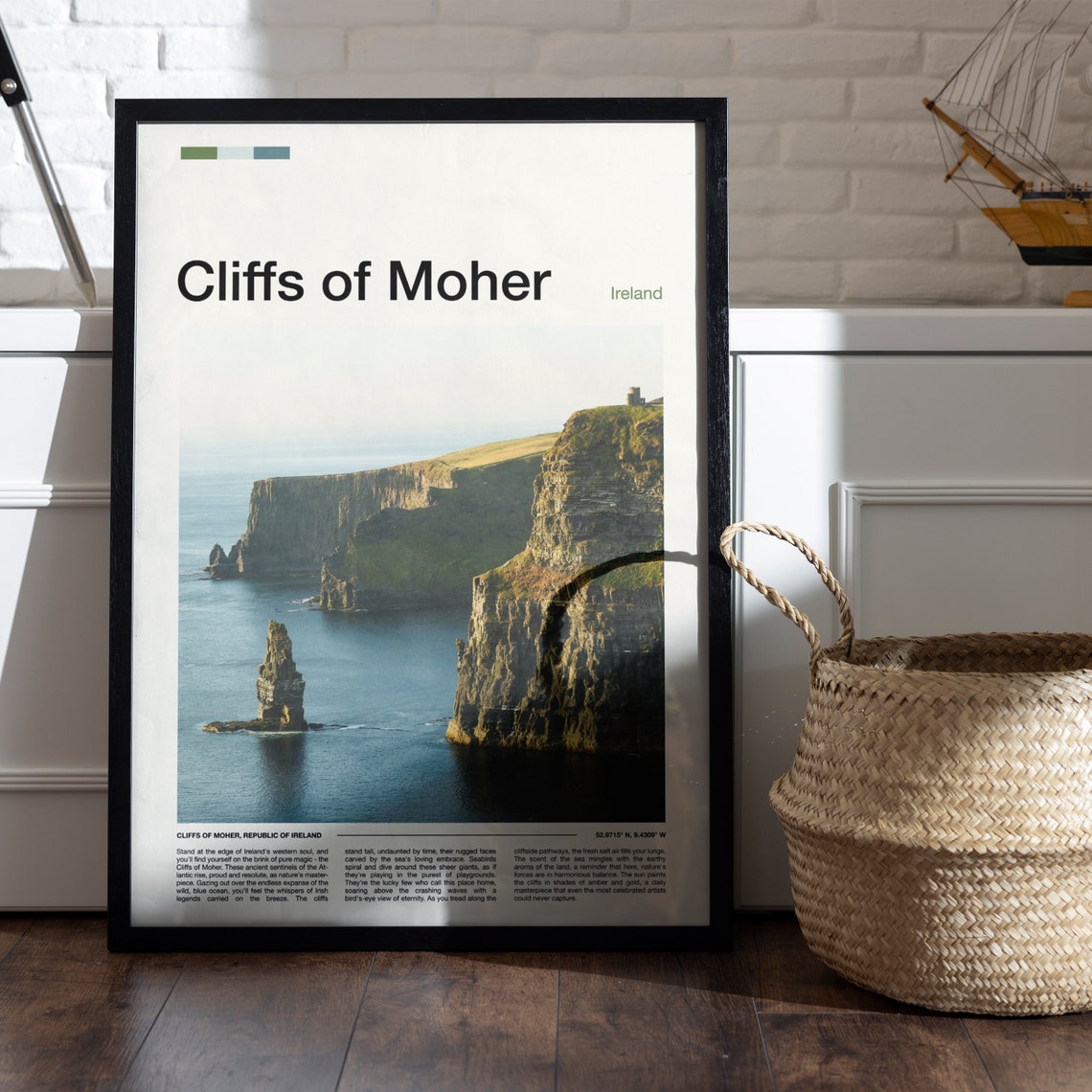 Cliffs of Moher Ireland Atlantic Sea Cliffs Golden Light Poster - Image 5