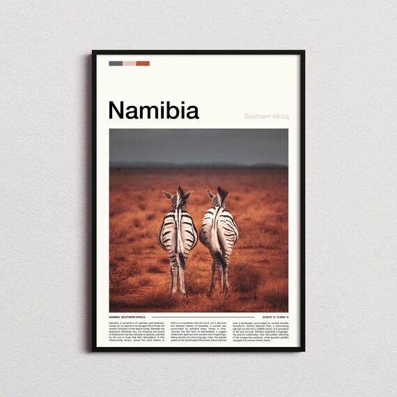 Namibia Safari Zebras Savanna Southern Africa Wildlife Poster