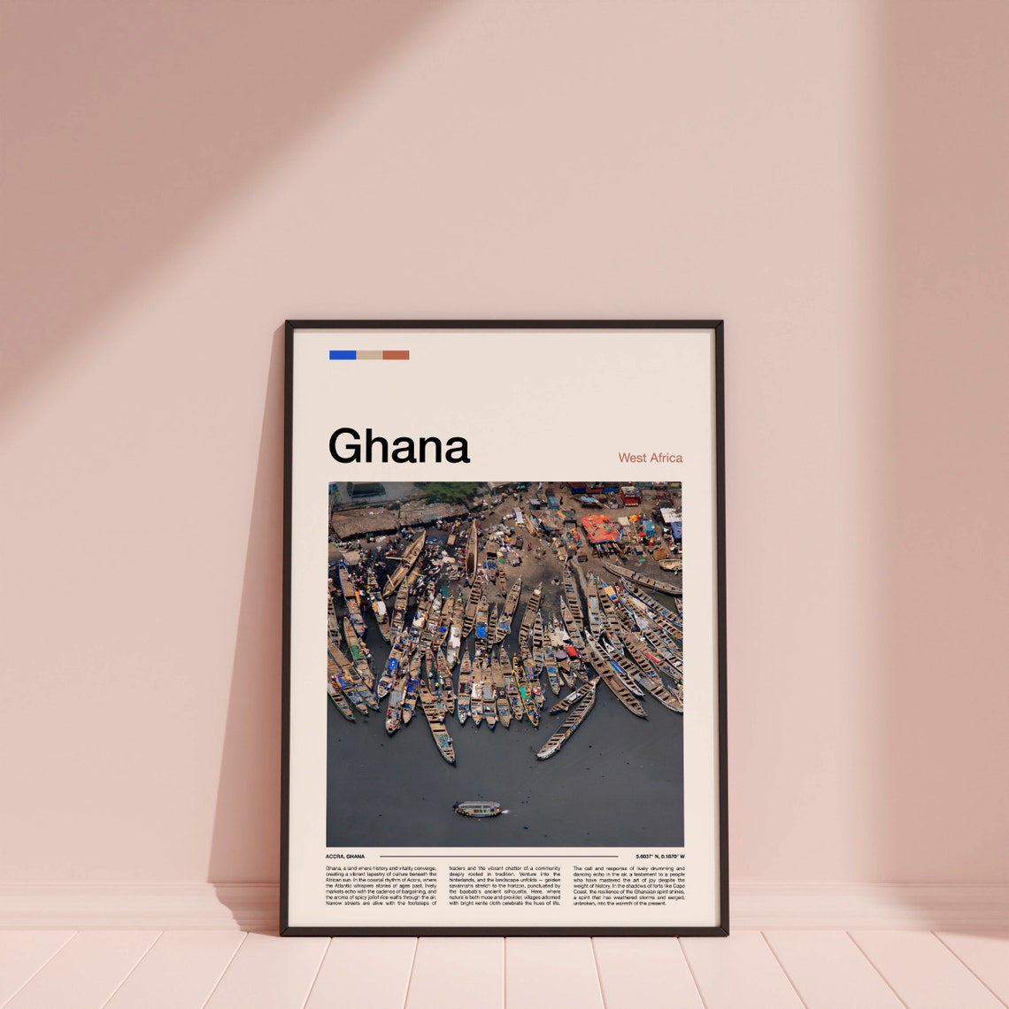 Ghana Accra Fishing Boats Crowded Harbor Aerial Photography Poster - Image 4