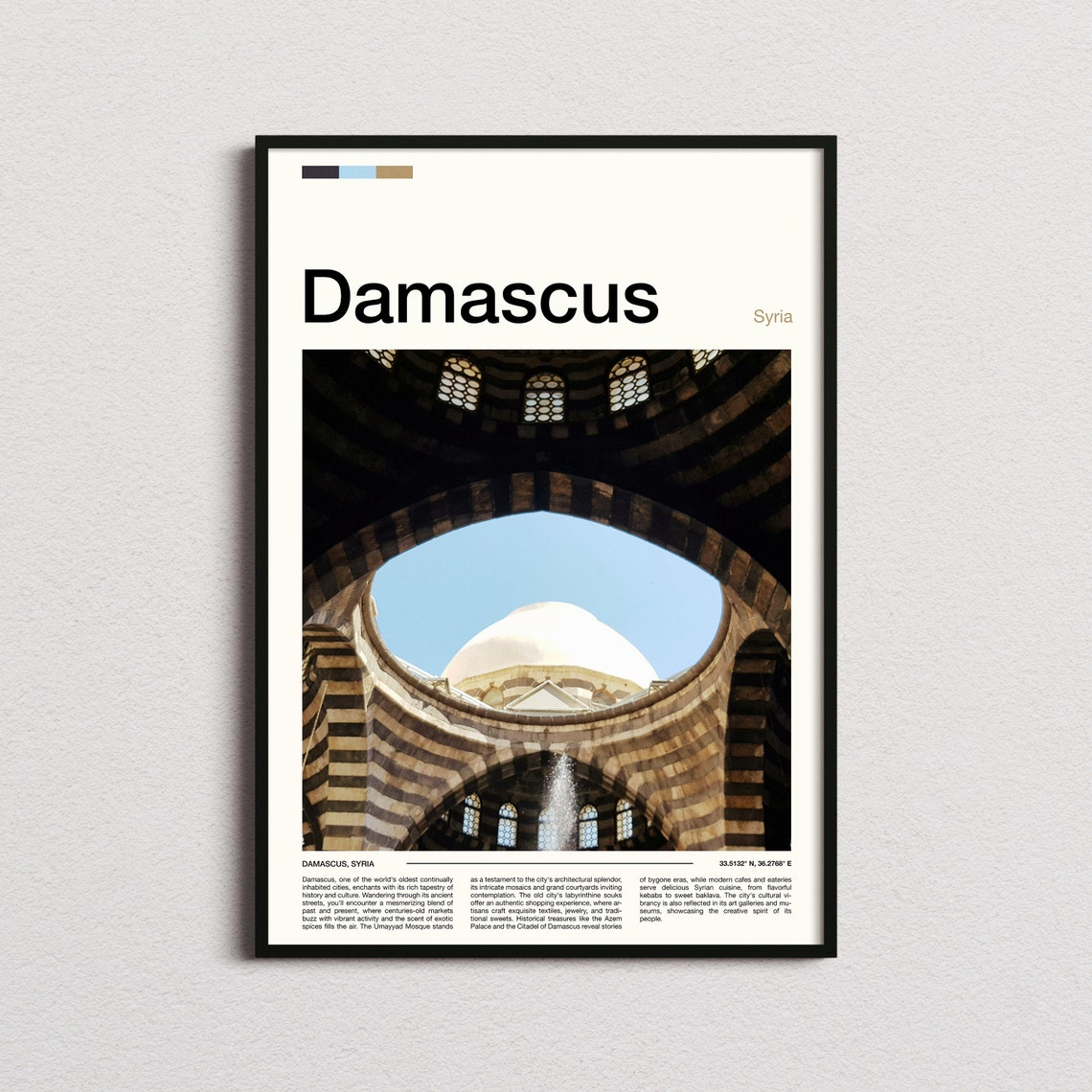Damascus Syria Umayyad Mosque Dome Courtyard Architecture Poster